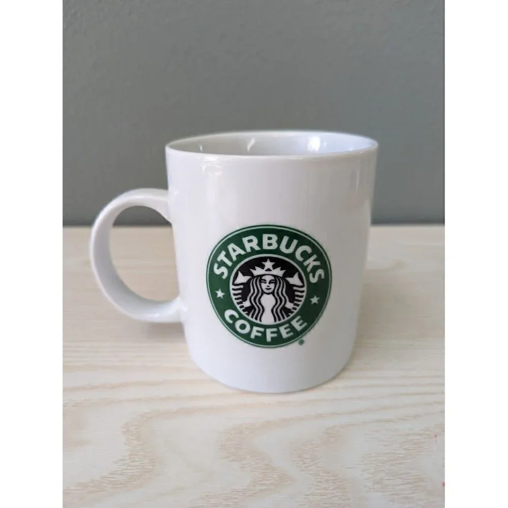 Starbucks 1999 Logo Collectible Mug 12 oz. Two Sided Logo Coffee Cup